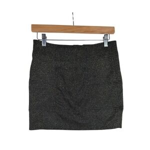 BCBGeneration Skirt Women's Size 0 Green‎ Gold Metallic Flecked Bodycon Mini